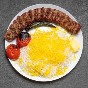 چلو کوبیده تک سیخ